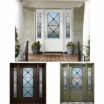 W7 Excalibur | Modern Wrought Iron Entry Door | Sandblasted Glass & Absolute Privacy - 图片 2