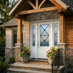 W7 Excalibur | Modern Wrought Iron Entry Door | Sandblasted Glass & Absolute Privacy - 图片 3