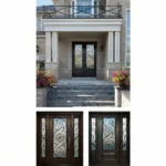 W9 Martina | Wrought Iron Entry Door | Sandblasted Glass & Absolute Privacy - 图片 2