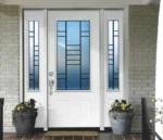 W4 Modexa | Modern Wrought Iron Entry Door | Sandblasted Glass & Maximum Privacy - 图片 3