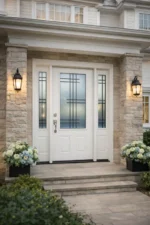W6 Serenne | Modern Wrought Iron Entry Door | Sandblasted Glass & Absolute Privacy - 图片 4