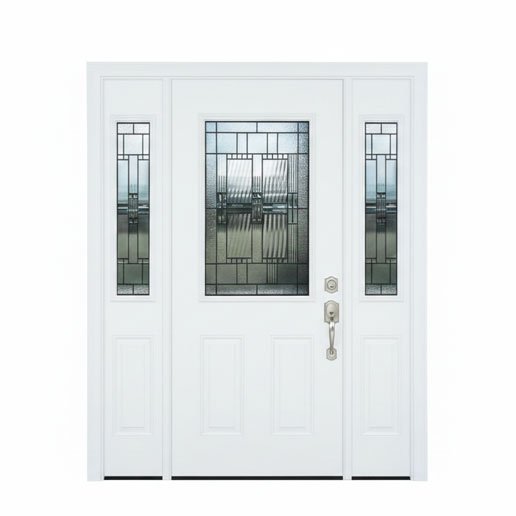 D31 Nettilling Decorative Glass Entry Door - Modern Geometric Design for GTA Homes