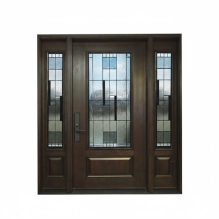 D32 Simcoe Modern Decorative Glass Entry Door - Linear Geometric Style for GTA Homes