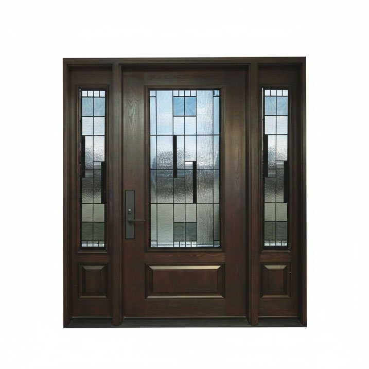 D32 Simcoe Modern Decorative Glass Entry Door - Linear Geometric Style for GTA Homes