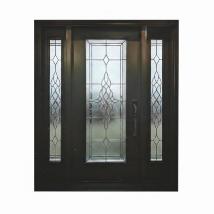 D36 Erie Decorative Glass Entry Door - Zinc Caming Design for GTA Homes