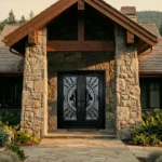 W16 Lion King | Luxury Wrought Iron Entry Door | Acid Etched Glass & Absolute Privacy - 图片 2