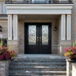 W9 Martina | Wrought Iron Entry Door | Sandblasted Glass & Absolute Privacy - 图片 4