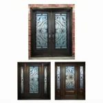 W13 Julietta | Ornate Wrought Iron Entry Door | Sandblasted Glass & Absolute Privacy - 图片 2