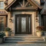 W10 Royalton | Ornate Wrought Iron Entry Door | Sandblasted Glass & Absolute Privacy - 图片 3