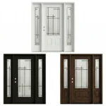 W8 Millenia | Modern Wrought Iron Entry Door | Sandblasted Glass & Absolute Privacy - 图片 4