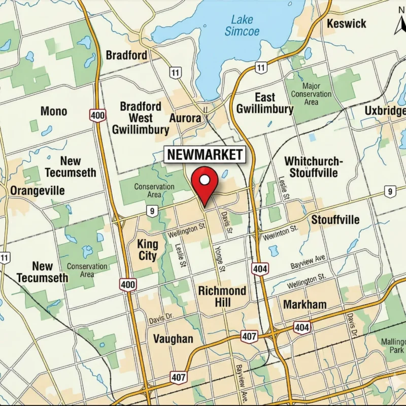 MapleFort Doors Service Area Map - Providing Entry Doors in GTA and York Region