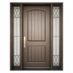 F53 fiberglass entry door with decorative sidelites and classic raised panel design