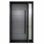 F32 fiberglass entry door with right sidelite and horizontal panel design