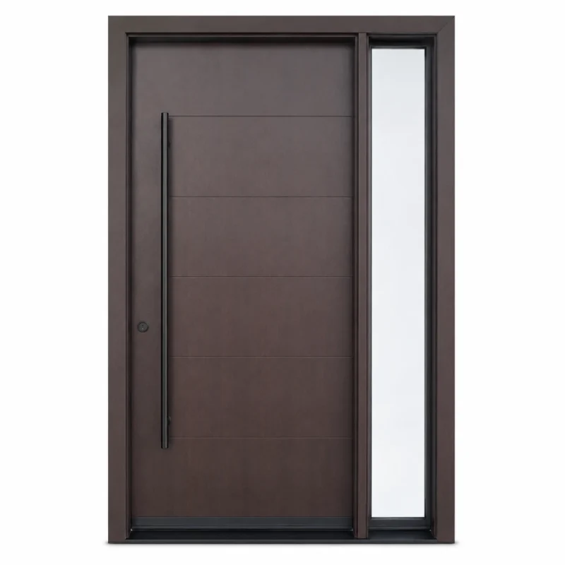F31 fiberglass entry door with right sidelite and horizontal panel design