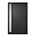 F28 fiberglass entry door with left sidelite and flat-panel design