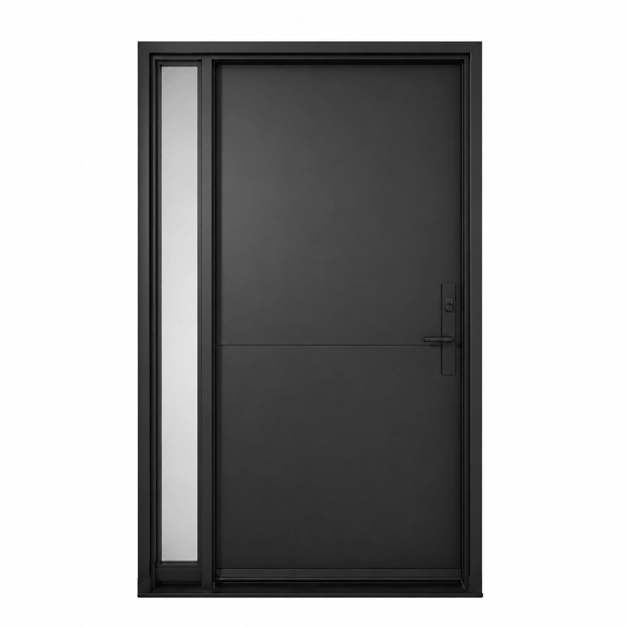1 F28 fiberglass entry door with left sidelite and flat-panel design