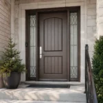 F53 fiberglass entry door with sidelites installed on a Canadian home entrance