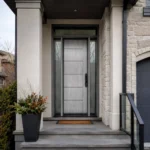 Fiberglass Door F45 | Modern Entry Door with Double Sidelites and Transom - Image 2