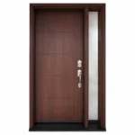 F19 fiberglass entry door with right sidelite and horizontal panel design