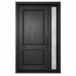F3 fiberglass entry door with right sidelite and raised panel design