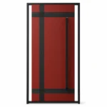 HFB03 high-end custom fiberglass entry door with red panel and black geometric accents