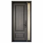 F26 fiberglass entry door with right sidelite and raised panel design