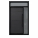 F24 fiberglass entry door with right sidelite and top transom window