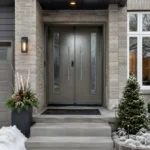 S62 steel double entry door installed on a Canadian home entrance
