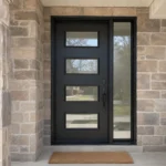 S55 steel entry door with right sidelite installed on a Canadian home entrance
