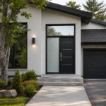 S50 steel entry door installed on a modern Canadian home entrance
