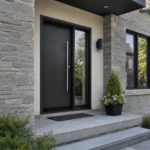 Fiberglass Door F25 | Modern Entry Door with Right Sidelite - Image 2