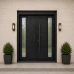 F24 ash grain fiberglass entry door with multi-point lock package by MapleFort Doors