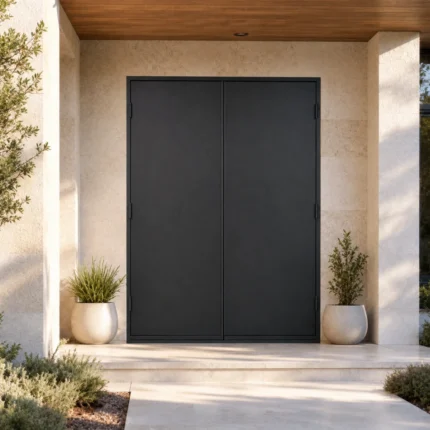 Premium black mahogany fine grain firbglass door by MapleFort Doors