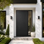 Premium black mahogany fine grain firbglass door by MapleFort Doors