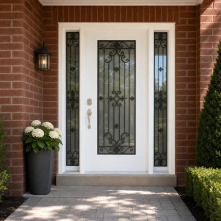 365-STEEL-003 steel entry door installed home entrance scene