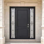F1-V2 fiberglass entry door installed home entrance scene