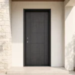 F10-MFD062 fiberglass entry door installed home entrance scene