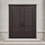 F100-V2 fiberglass entry door installed home entrance scene