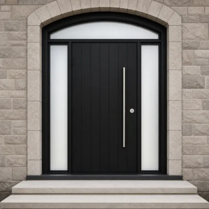 F101-V2 fiberglass entry door installed home entrance scene