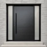 F102 fiberglass entry door installed home entrance scene