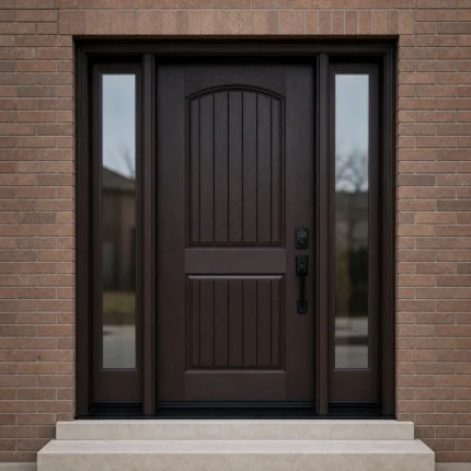 F103 fiberglass entry door installed home entrance scene