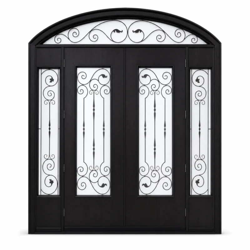F107-V1 fiberglass entry door Amazon white background