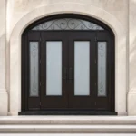 F107-V2 fiberglass entry door installed home entrance scene