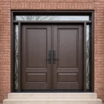 F108 fiberglass entry door installed home entrance scene