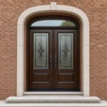 F109 fiberglass entry door installed home entrance scene