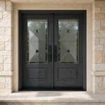 F11-MFD061 fiberglass entry door installed home entrance scene
