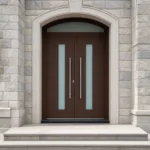 F110 fiberglass entry door installed home entrance scene