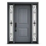 F112-V1 fiberglass entry door Amazon white background