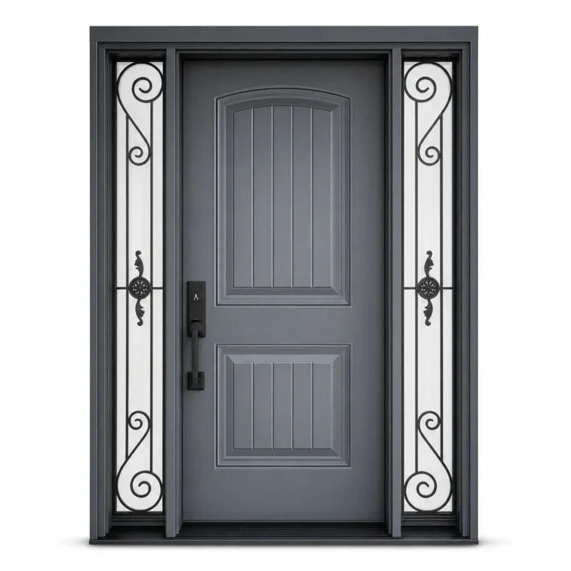 F112-V1 fiberglass entry door Amazon white background