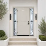 F112-V2 fiberglass entry door installed home entrance scene